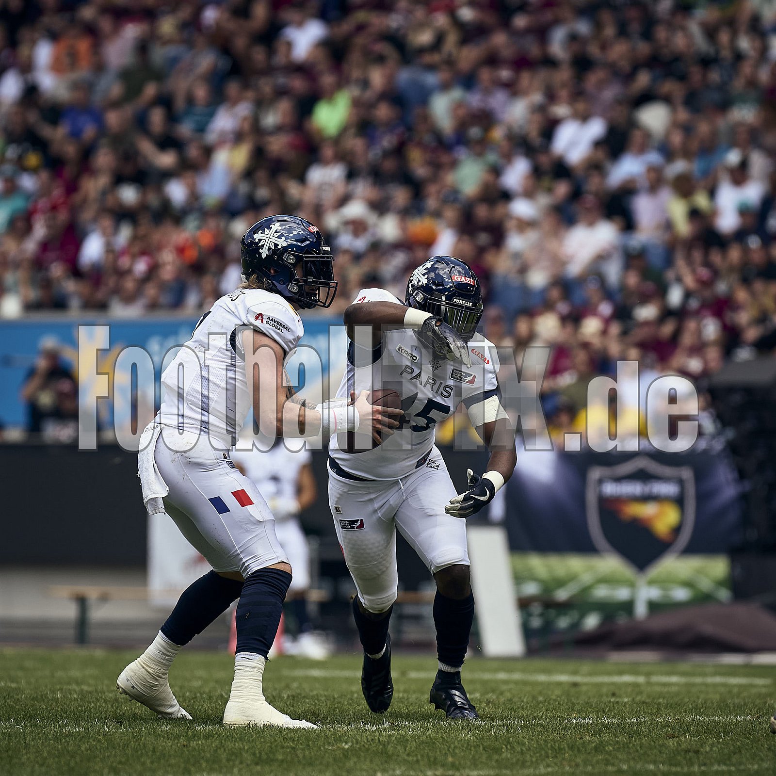 10.Spielwoche der European League of Football (ELF) Season 2024 Paris Musketeers at Rhein Fire am 28.07.2024 im Stadion Schauinsland-Reisen-Arena, Margaretenstraße 5-7, 47055 Duisburg. Spiel Endstand 06 : 38. Bildnummer: 2024-07-28_0496 - Elf ParisMusketeersAtRheinFire