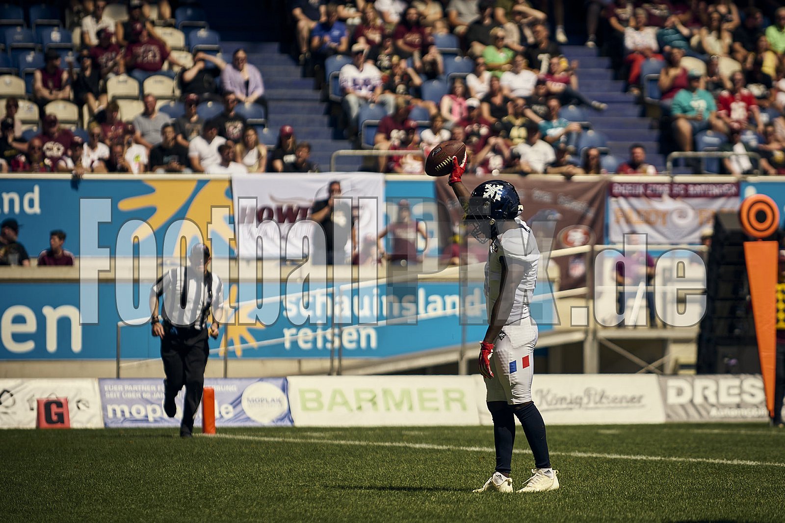 10.Spielwoche der European League of Football (ELF) Season 2024 Paris Musketeers at Rhein Fire am 28.07.2024 im Stadion Schauinsland-Reisen-Arena, Margaretenstraße 5-7, 47055 Duisburg. Spiel Endstand 06 : 38. Bildnummer: 2024-07-28_0762 - Elf ParisMusketeersAtRheinFire