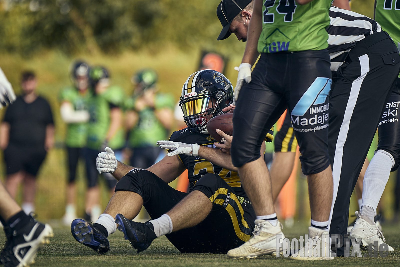 AFCV Landesliga NRW Season 2024 Euskirchen Lions vs. Herne Black Barons am 08.09.2024 im Stadion Sportanlage Stotzheim, Gertrudenhof, Stotzheim, 53879 Euskirchen, Punkte Endstand 51 : 0.
[Bildnummer: 2024-09-08_0639] - EuskirchenLionsVsHerneBlackBarons