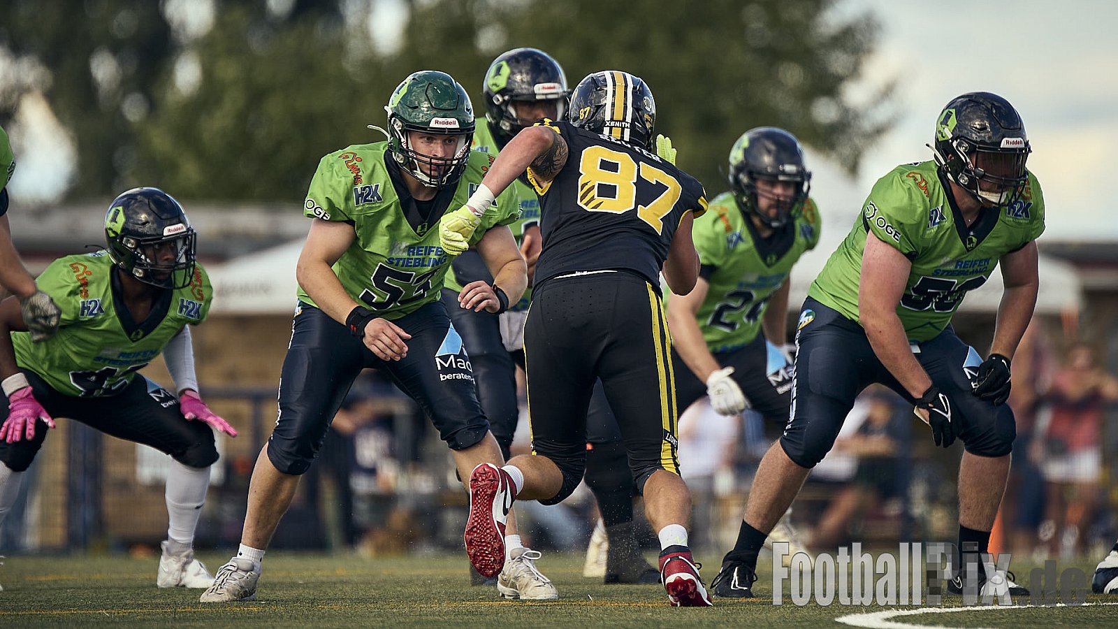 AFCV Landesliga NRW Season 2024 Euskirchen Lions vs. Herne Black Barons am 08.09.2024 im Stadion Sportanlage Stotzheim, Gertrudenhof, Stotzheim, 53879 Euskirchen, Punkte Endstand 51 : 0.
[Bildnummer: 2024-09-08_0676] - EuskirchenLionsVsHerneBlackBarons