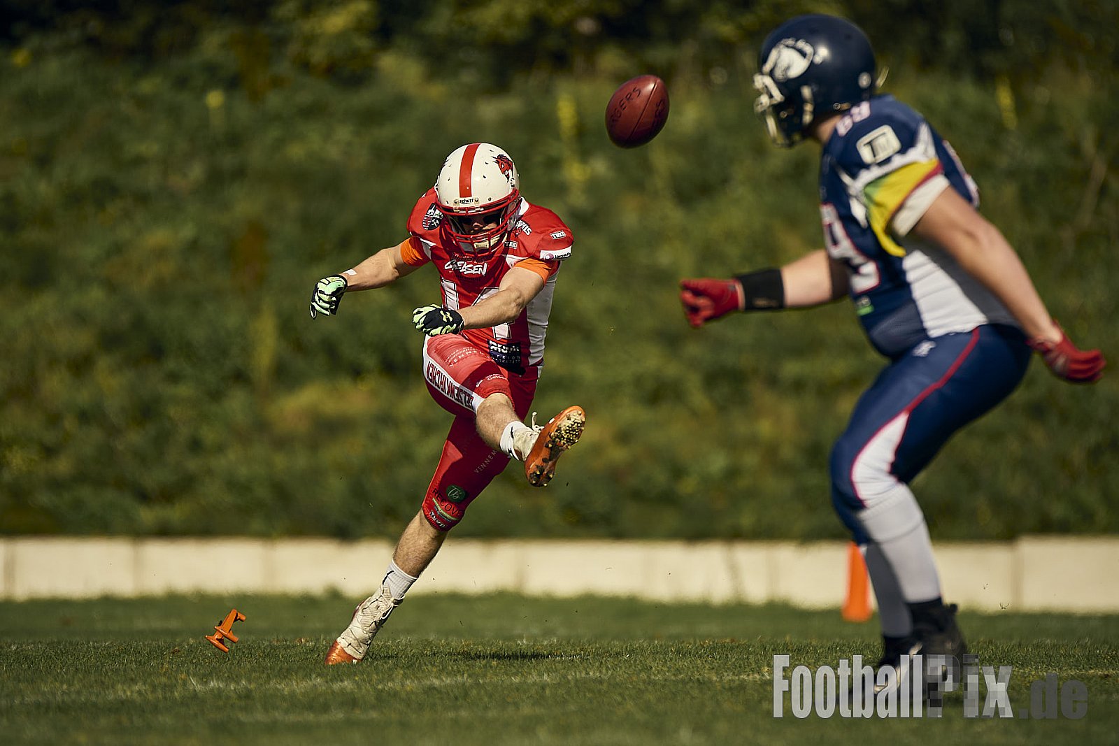 AFCV VL NRW | Gelsenkirchen Devils vs. Recklinghausen Chargers | 28.09.2024 | BV Horst Süd 1962 e.V., Am Hesterkamp, Horst, Gelsenkirchen-West, Gelsenkirchen, North Rhine-Westphalia, 45899, Germany | Punkte Endstand 21 : 35 | Bildnummer: 2024-09-28_0160 - GelsenkirchenDevilsVsRecklinghausenChargers