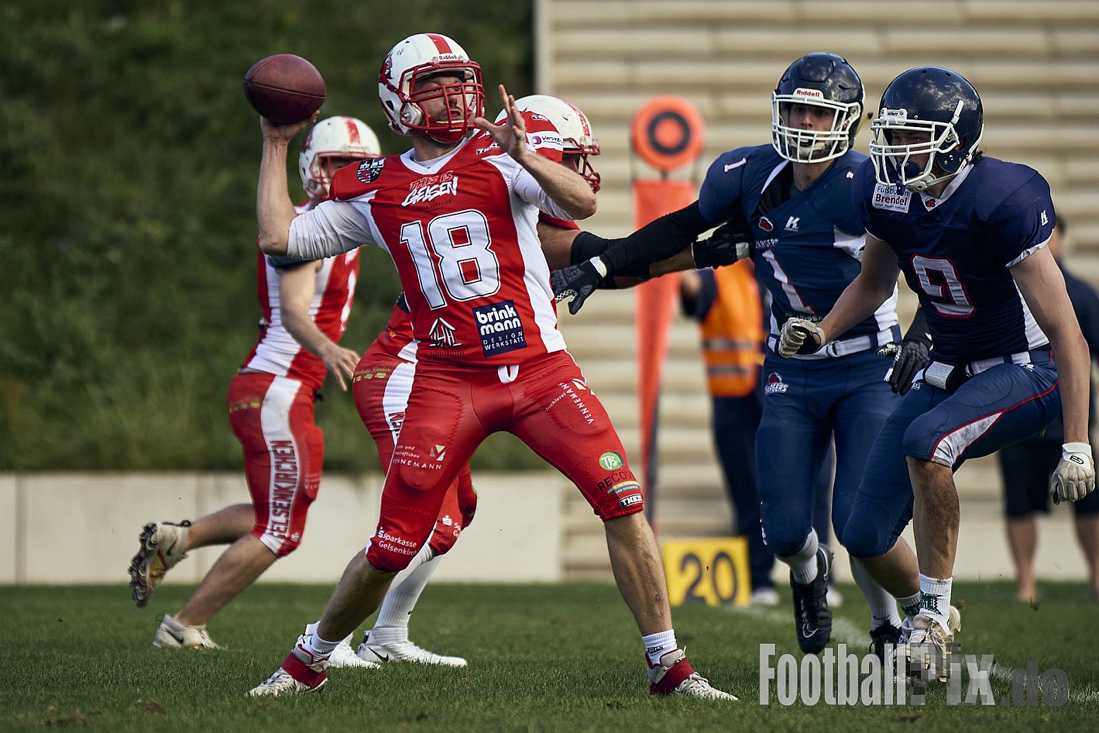 AFCV VL NRW | Gelsenkirchen Devils vs. Recklinghausen Chargers | 28.09.2024 | BV Horst Süd 1962 e.V., Am Hesterkamp, Horst, Gelsenkirchen-West, Gelsenkirchen, North Rhine-Westphalia, 45899, Germany | Punkte Endstand 21 : 35 | Bildnummer: 2024-09-28_0224 - GelsenkirchenDevilsVsRecklinghausenChargers