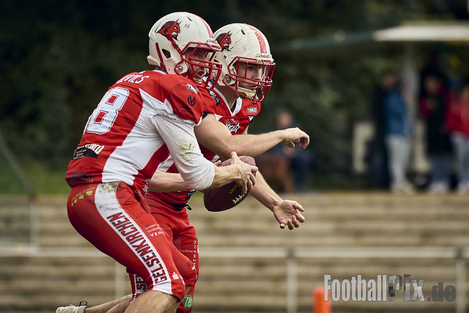 AFCV VL NRW | Gelsenkirchen Devils vs. Recklinghausen Chargers | 28.09.2024 | BV Horst Süd 1962 e.V., Am Hesterkamp, Horst, Gelsenkirchen-West, Gelsenkirchen, North Rhine-Westphalia, 45899, Germany | Punkte Endstand 21 : 35 | Bildnummer: 2024-09-28_0471 - GelsenkirchenDevilsVsRecklinghausenChargers