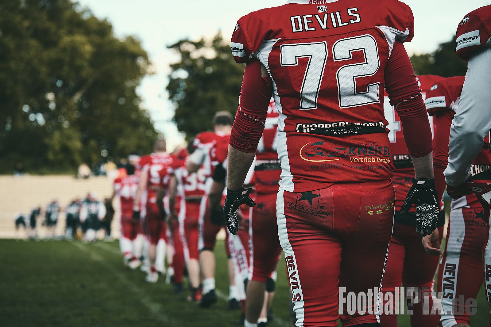 AFCV VL NRW | Gelsenkirchen Devils vs. Recklinghausen Chargers | 28.09.2024 | BV Horst Süd 1962 e.V., Am Hesterkamp, Horst, Gelsenkirchen-West, Gelsenkirchen, North Rhine-Westphalia, 45899, Germany | Punkte Endstand 21 : 35 | Bildnummer: 2024-09-28_0824 - GelsenkirchenDevilsVsRecklinghausenChargers