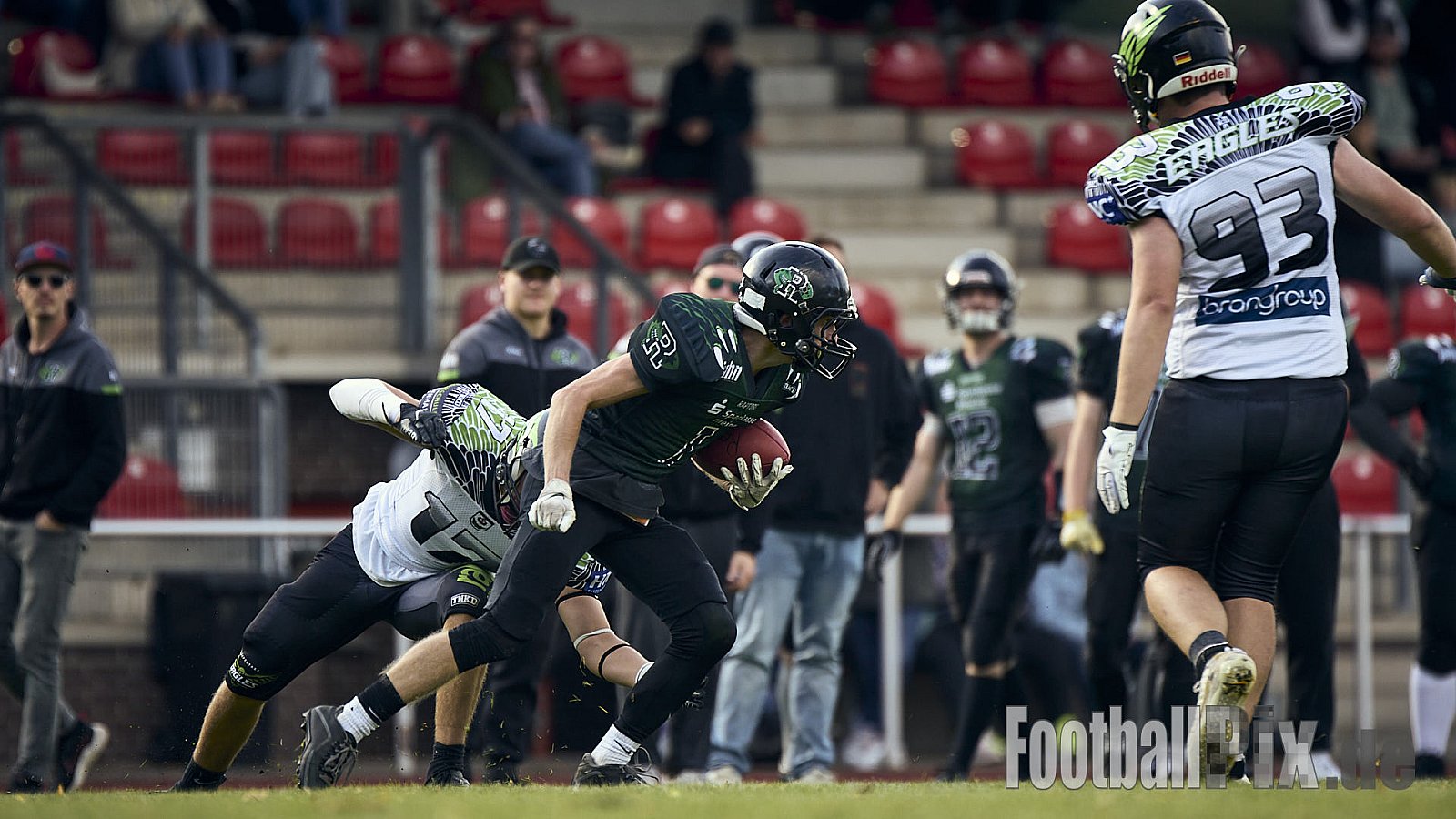 AFCV VL NRW | Rheine Raptors vs. Lippstadt Eagles | 29.09.2024 | Jahnstadion, Schützenstraße, Südesch, Eschendorf, Rheine, Kreis Steinfurt, North Rhine-Westphalia, 48429, Germany | Punkte Endstand 03 : 14 | Bildnummer: 2024-09-29_0366 - RheineRaptorsVsLippstadtEagles