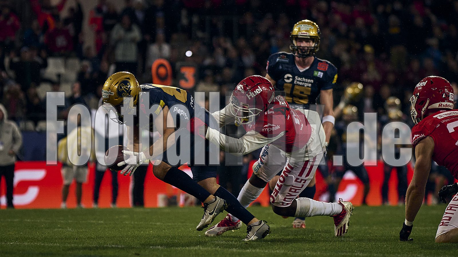 GFL Bowl | Potsdam Royals vs. Dresden Monarchs | 12.10.2024 | Stadion an der Hafenstraße, 97A, Hafenstraße, Vogelheim, Stadtbezirk V, Essen, North Rhine-Westphalia, 45356, Germany | Punkte Endstand 27 : 21 | Bildnummer: 2024-10-12_0697 - GFLBowl2024PotsdamRoyalsVsDresdenMonarchs