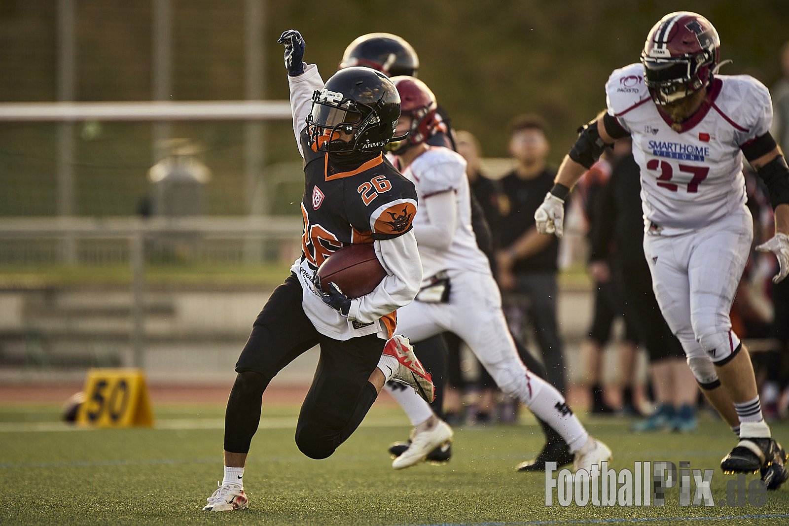 AFCV LL NRW | Cologne Ronin vs. Iserlohn Titans | 19.10.2024 | Bezirkssportanlage Rodenkirchen, Sürther Straße, Michaelshoven, Rodenkirchen, Cologne, North Rhine-Westphalia, 50999, Germany | Punkte Endstand 29 : 42 | Bildnummer: 2024-10-19_0449 - CologneRoninVsIserlohnTitans