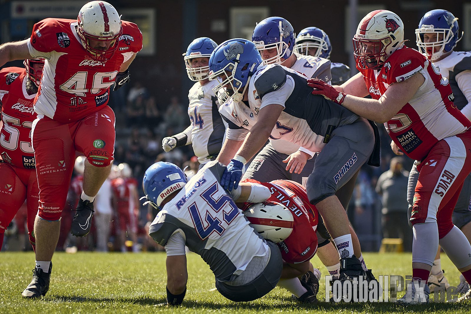 AFCV VL NRW | Charity Game Gelsenkirchen Devils vs. Bocholt Rhinos | 12.04.2025 |  | Punkte Endstand 35 : 07 | Bildnummer: 2025-04-12_0281 - GelsenkirchenDevilsVsBocholtRhinos