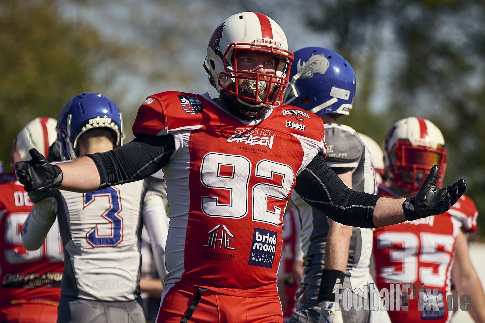 AFCV VL NRW | Charity Game Gelsenkirchen Devils vs. Bocholt Rhinos | 12.04.2025 |  | Punkte Endstand 35 : 07 | Bildnummer: 2025-04-12_0332 - GelsenkirchenDevilsVsBocholtRhinos