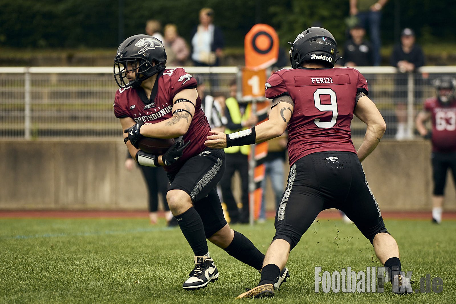 AFCV OL NRW | Remscheid Amboss vs. Wuppertal Greyhounds | 03.05.2025 | Stadion Reinshagen, Remscheid | Punkte Endstand 14 : 07 | Bildnummer: 2025-05-03_0150 - RemscheidAmbossVsWuppertalGreyhounds