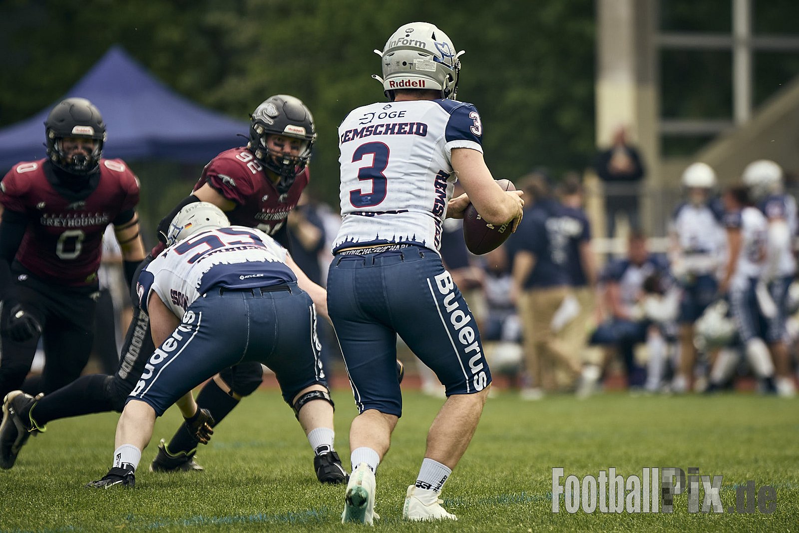 AFCV OL NRW | Remscheid Amboss vs. Wuppertal Greyhounds | 03.05.2025 | Stadion Reinshagen, Remscheid | Punkte Endstand 14 : 07 | Bildnummer: 2025-05-03_0169 - RemscheidAmbossVsWuppertalGreyhounds