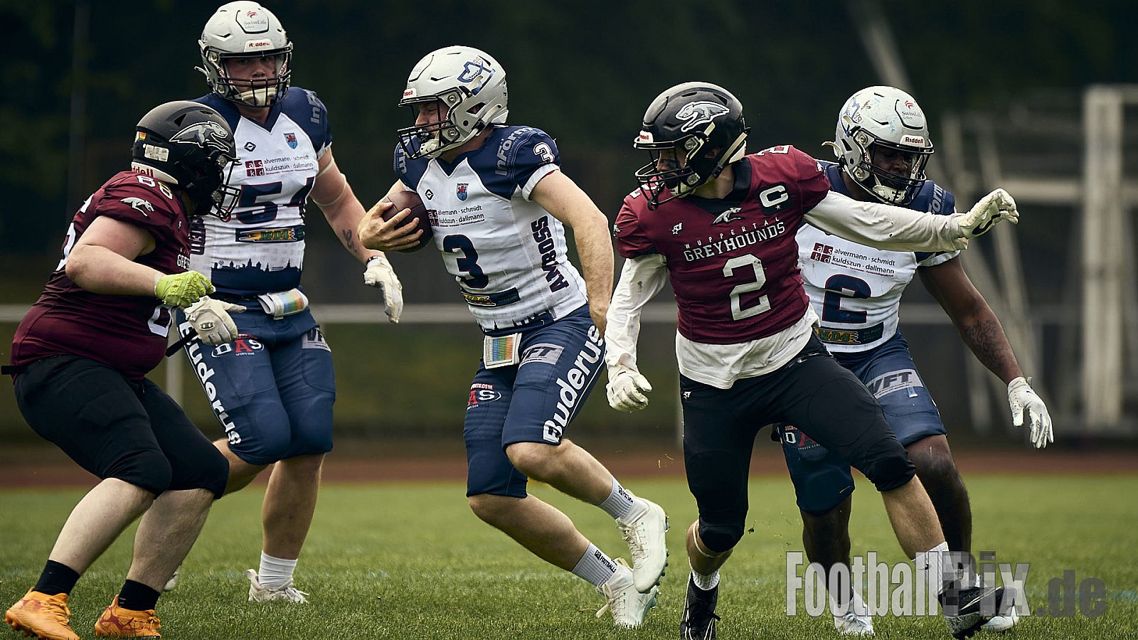 AFCV OL NRW | Remscheid Amboss vs. Wuppertal Greyhounds | 03.05.2025 | Stadion Reinshagen, Remscheid | Punkte Endstand 14 : 07 | Bildnummer: 2025-05-03_0179 - RemscheidAmbossVsWuppertalGreyhounds