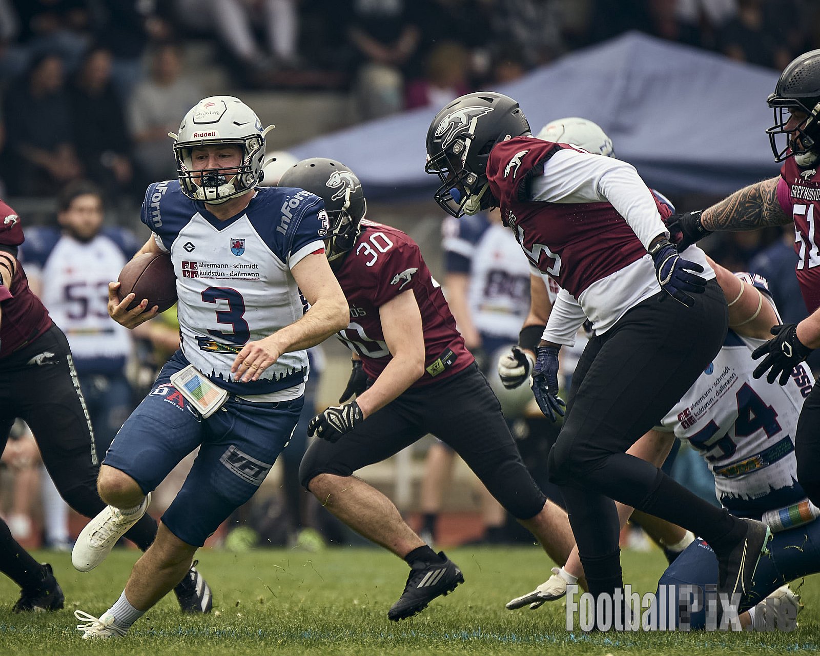 AFCV OL NRW | Remscheid Amboss vs. Wuppertal Greyhounds | 03.05.2025 | Stadion Reinshagen, Remscheid | Punkte Endstand 14 : 07 | Bildnummer: 2025-05-03_0196 - RemscheidAmbossVsWuppertalGreyhounds