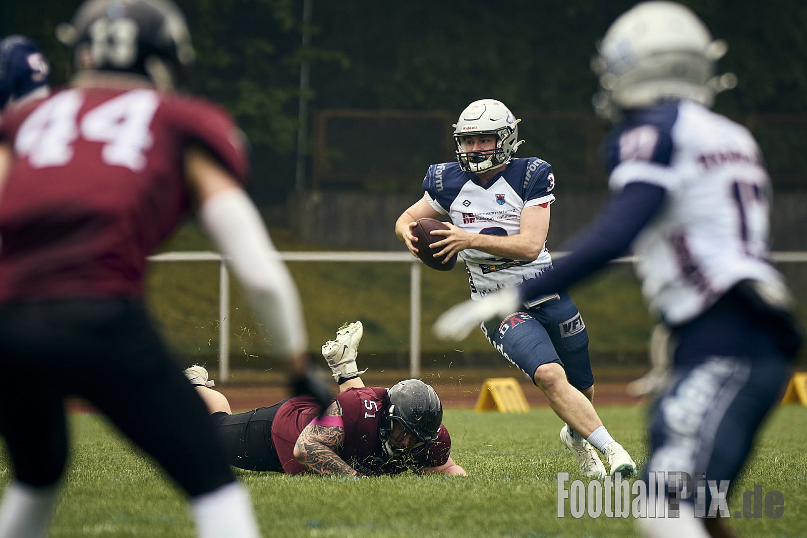 AFCV OL NRW | Remscheid Amboss vs. Wuppertal Greyhounds | 03.05.2025 | Stadion Reinshagen, Remscheid | Punkte Endstand 14 : 07 | Bildnummer: 2025-05-03_0214 - RemscheidAmbossVsWuppertalGreyhounds