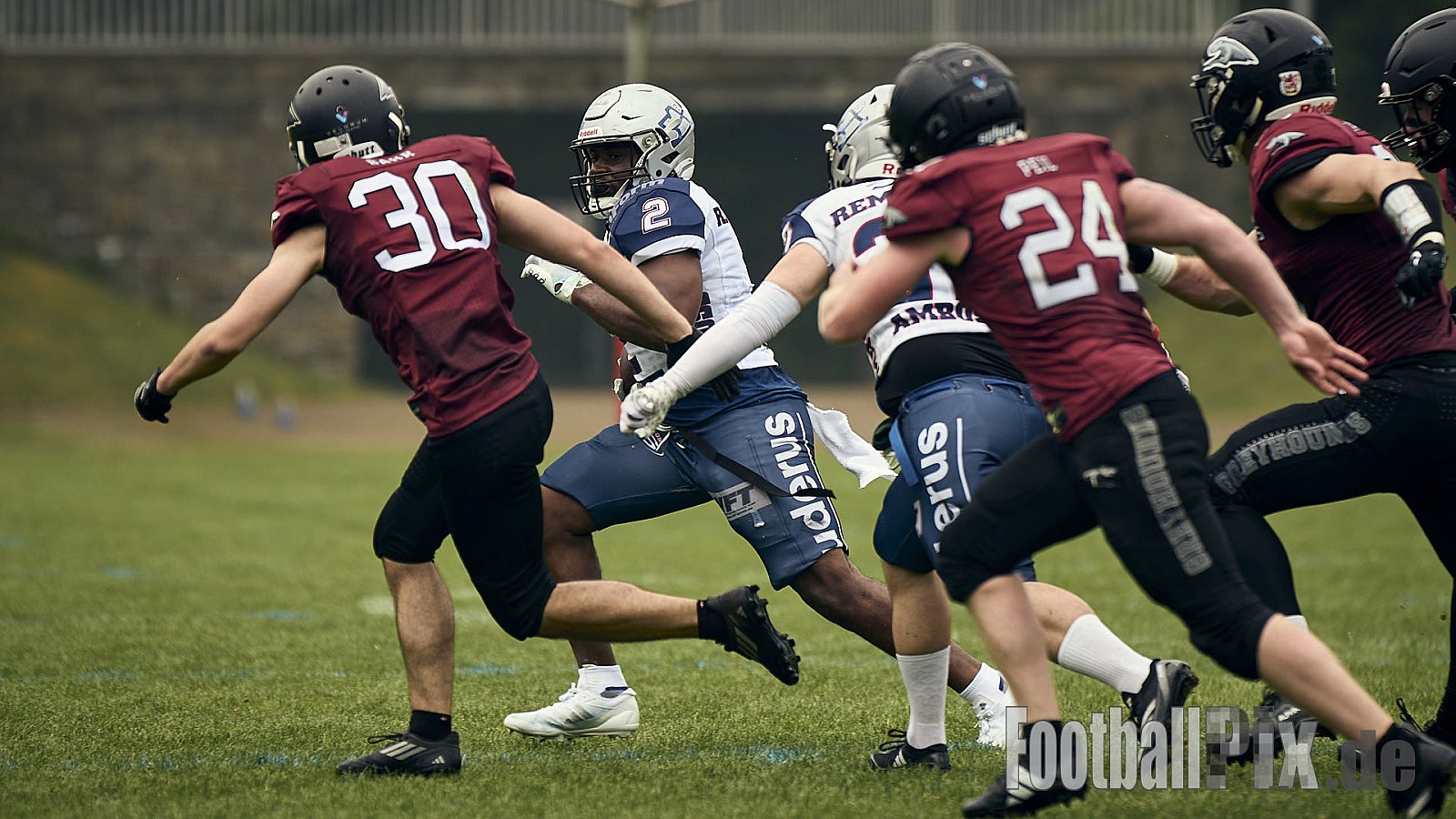 AFCV OL NRW | Remscheid Amboss vs. Wuppertal Greyhounds | 03.05.2025 | Stadion Reinshagen, Remscheid | Punkte Endstand 14 : 07 | Bildnummer: 2025-05-03_0217 - RemscheidAmbossVsWuppertalGreyhounds
