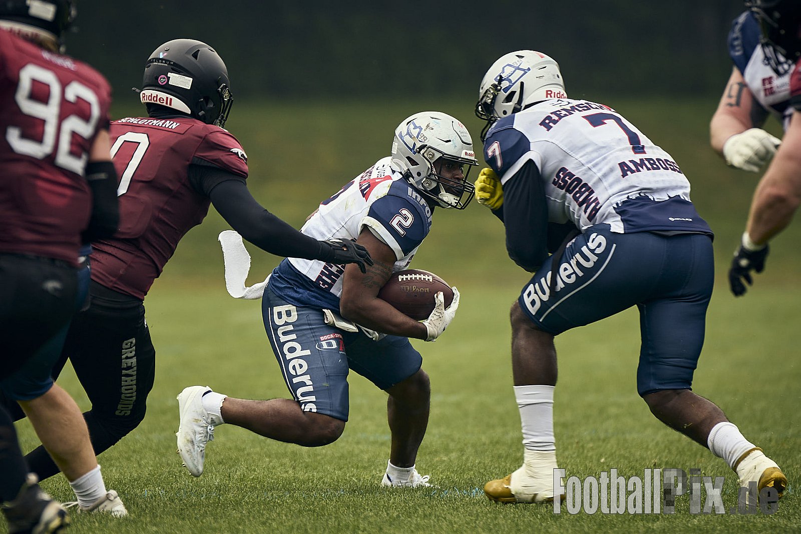 AFCV OL NRW | Remscheid Amboss vs. Wuppertal Greyhounds | 03.05.2025 | Stadion Reinshagen, Remscheid | Punkte Endstand 14 : 07 | Bildnummer: 2025-05-03_0219 - RemscheidAmbossVsWuppertalGreyhounds