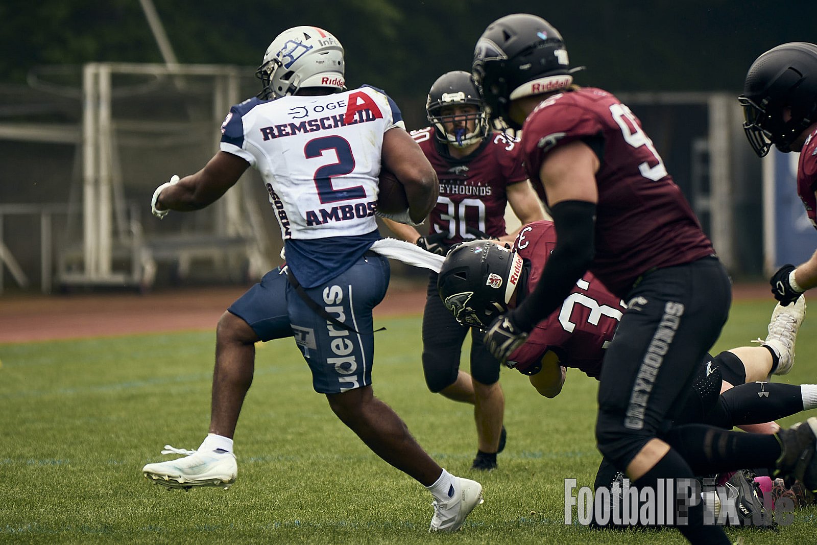 AFCV OL NRW | Remscheid Amboss vs. Wuppertal Greyhounds | 03.05.2025 | Stadion Reinshagen, Remscheid | Punkte Endstand 14 : 07 | Bildnummer: 2025-05-03_0228 - RemscheidAmbossVsWuppertalGreyhounds