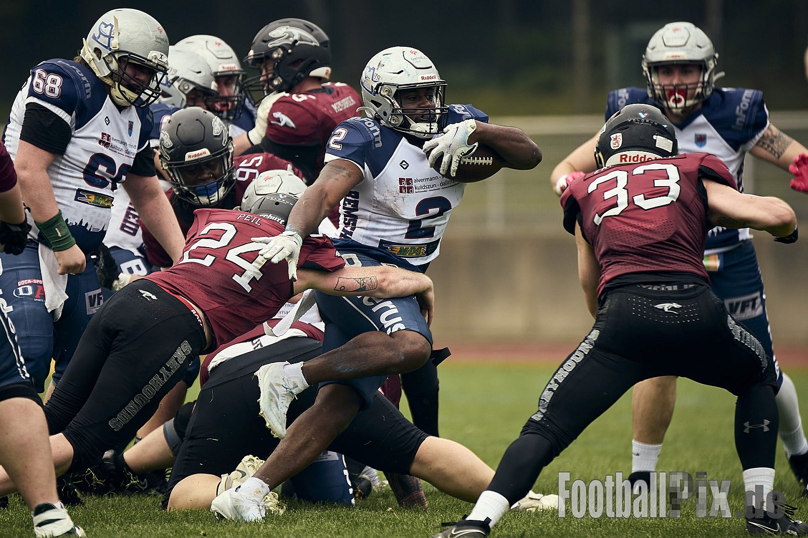 AFCV OL NRW | Remscheid Amboss vs. Wuppertal Greyhounds | 03.05.2025 | Stadion Reinshagen, Remscheid | Punkte Endstand 14 : 07 | Bildnummer: 2025-05-03_0236 - RemscheidAmbossVsWuppertalGreyhounds