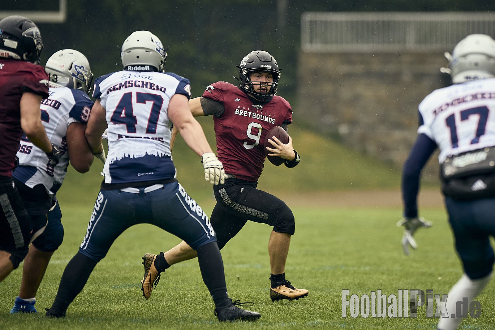 AFCV OL NRW | Remscheid Amboss vs. Wuppertal Greyhounds | 03.05.2025 | Stadion Reinshagen, Remscheid | Punkte Endstand 14 : 07 | Bildnummer: 2025-05-03_0353 - RemscheidAmbossVsWuppertalGreyhounds