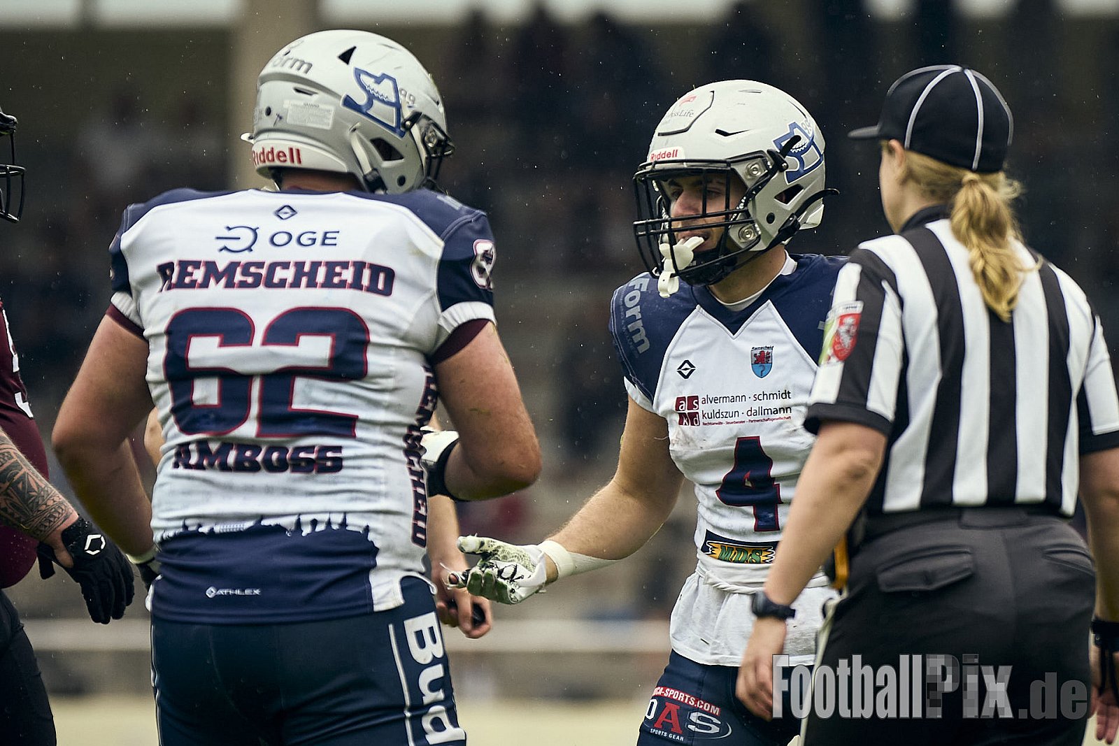 AFCV OL NRW | Remscheid Amboss vs. Wuppertal Greyhounds | 03.05.2025 | Stadion Reinshagen, Remscheid | Punkte Endstand 14 : 07 | Bildnummer: 2025-05-03_0428 - RemscheidAmbossVsWuppertalGreyhounds