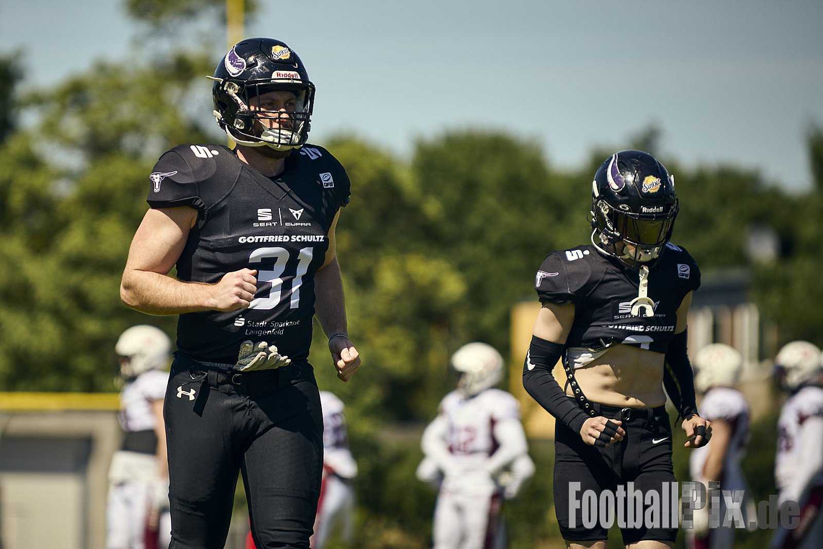 GFL 2 | Langenfeld Longhorns vs. Hamburg Pioneers | 10.05.2025 | Jahnstadion, Langenfeld | Punkte Endstand 35 : 10 | Bildnummer: 2025-05-10_0024 - LangenfeldLonghornsVsHamburgPioneers