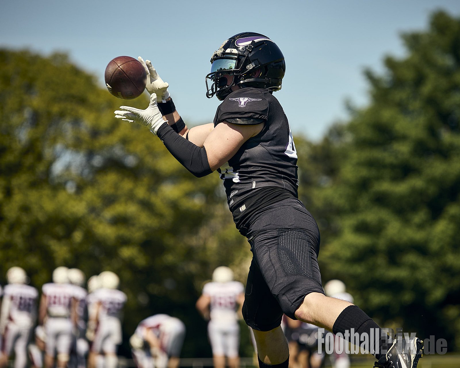 GFL 2 | Langenfeld Longhorns vs. Hamburg Pioneers | 10.05.2025 | Jahnstadion, Langenfeld | Punkte Endstand 35 : 10 | Bildnummer: 2025-05-10_0153 - LangenfeldLonghornsVsHamburgPioneers