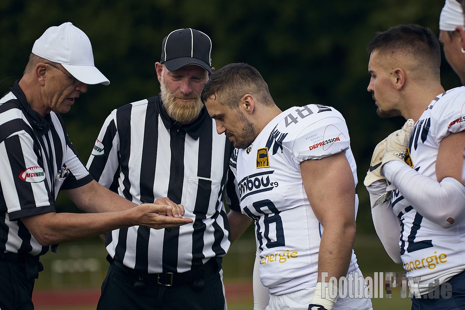 AFCV RL NRW | Troisdorf Jets vs. Essen Assindia Cardinals | 17.05.2025 | Aggerstadion, 53840 Troisdorf | Punkte Endstand 19 : 14 | Bildnummer: 2025-05-17_0019 - TroisdorfJetsVsEssenAssindiaCardinals