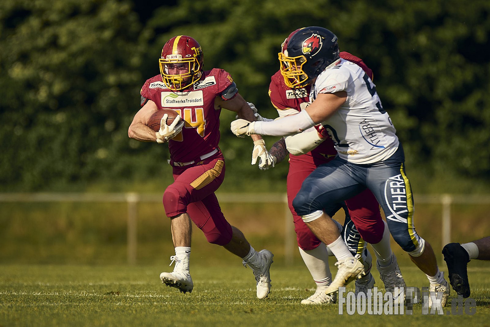 AFCV RL NRW | Troisdorf Jets vs. Essen Assindia Cardinals | 17.05.2025 | Aggerstadion, 53840 Troisdorf | Punkte Endstand 19 : 14 | Bildnummer: 2025-05-17_0052 - TroisdorfJetsVsEssenAssindiaCardinals