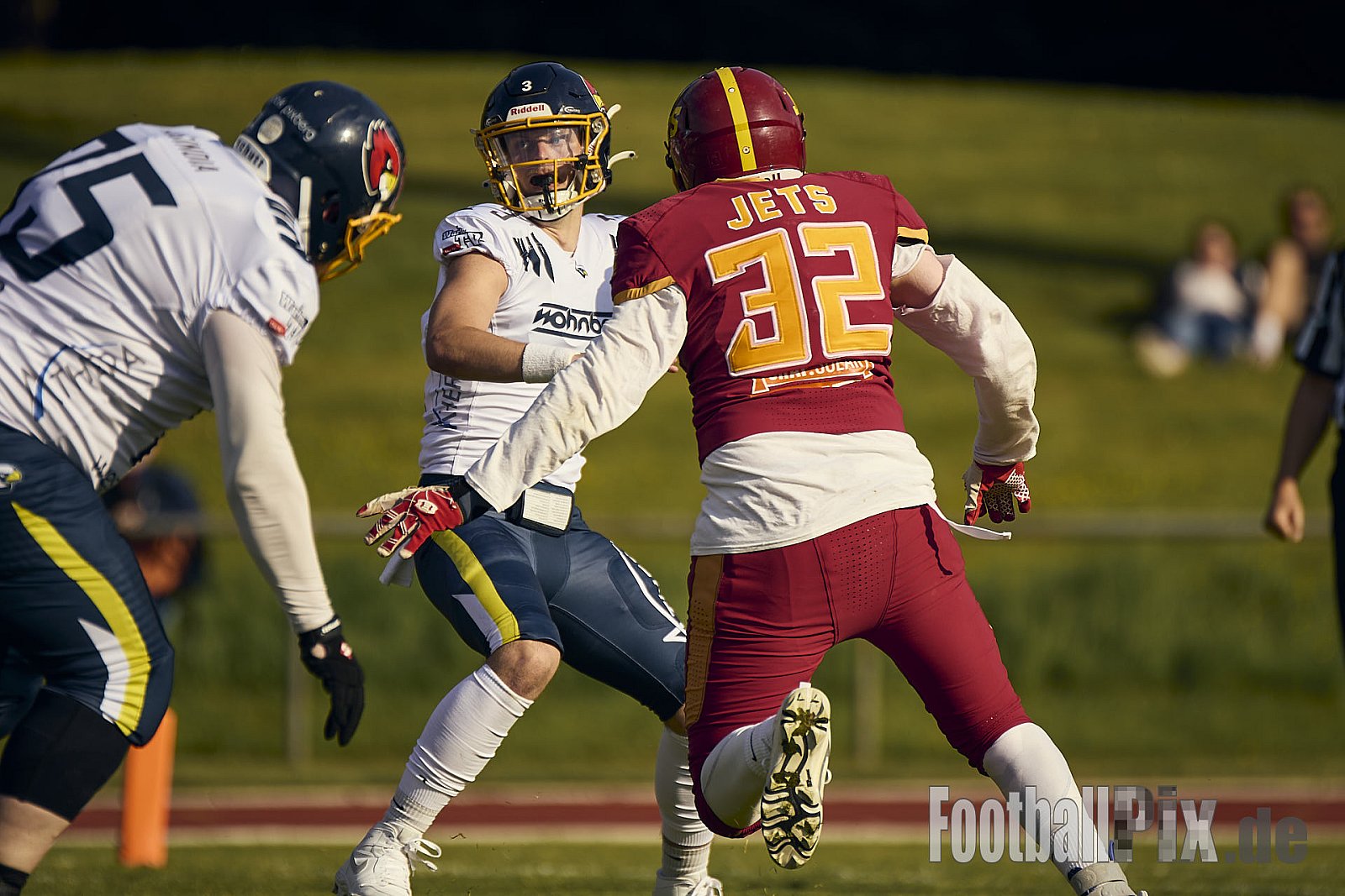 AFCV RL NRW | Troisdorf Jets vs. Essen Assindia Cardinals | 17.05.2025 | Aggerstadion, 53840 Troisdorf | Punkte Endstand 19 : 14 | Bildnummer: 2025-05-17_0079 - TroisdorfJetsVsEssenAssindiaCardinals