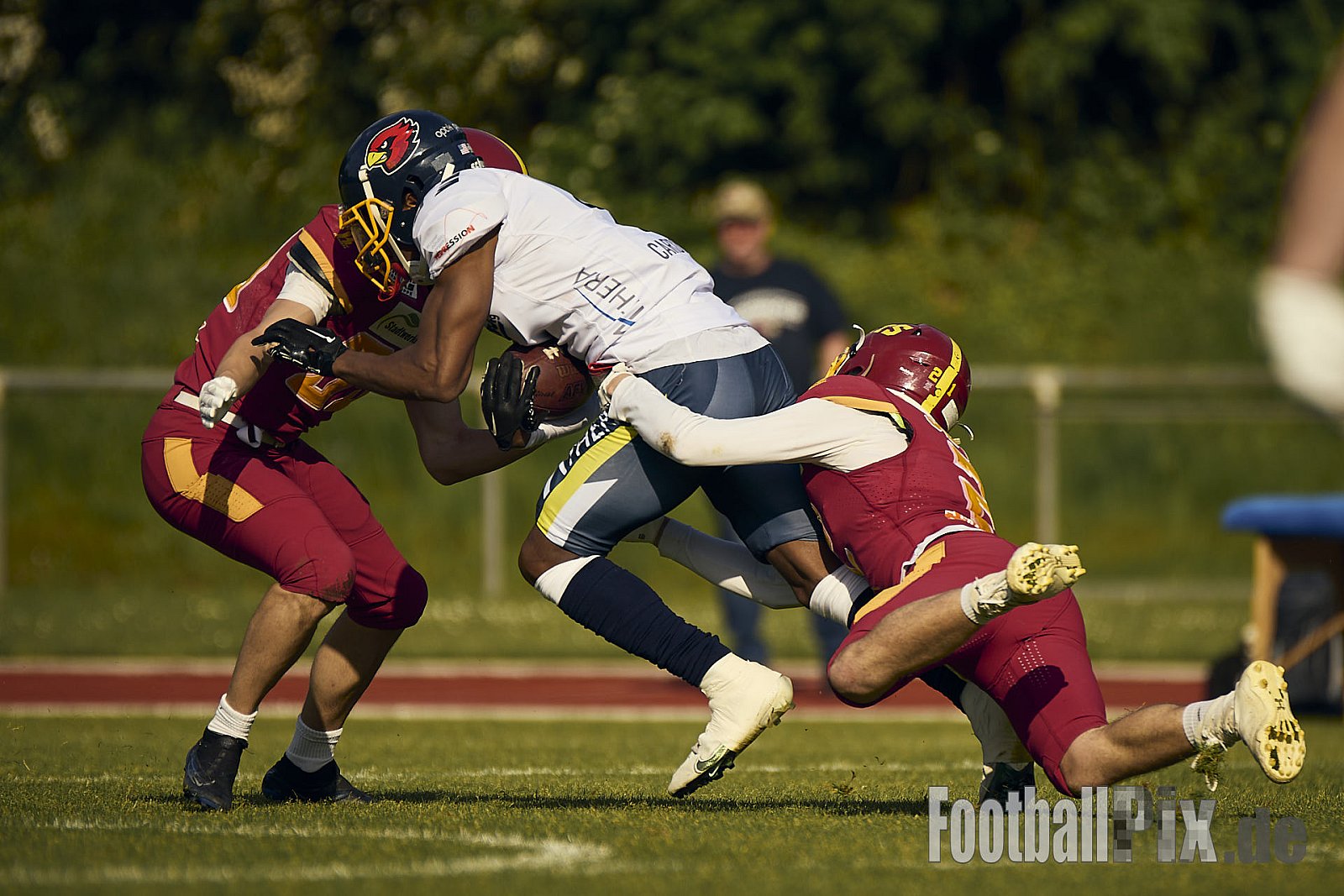 AFCV RL NRW | Troisdorf Jets vs. Essen Assindia Cardinals | 17.05.2025 | Aggerstadion, 53840 Troisdorf | Punkte Endstand 19 : 14 | Bildnummer: 2025-05-17_0094 - TroisdorfJetsVsEssenAssindiaCardinals