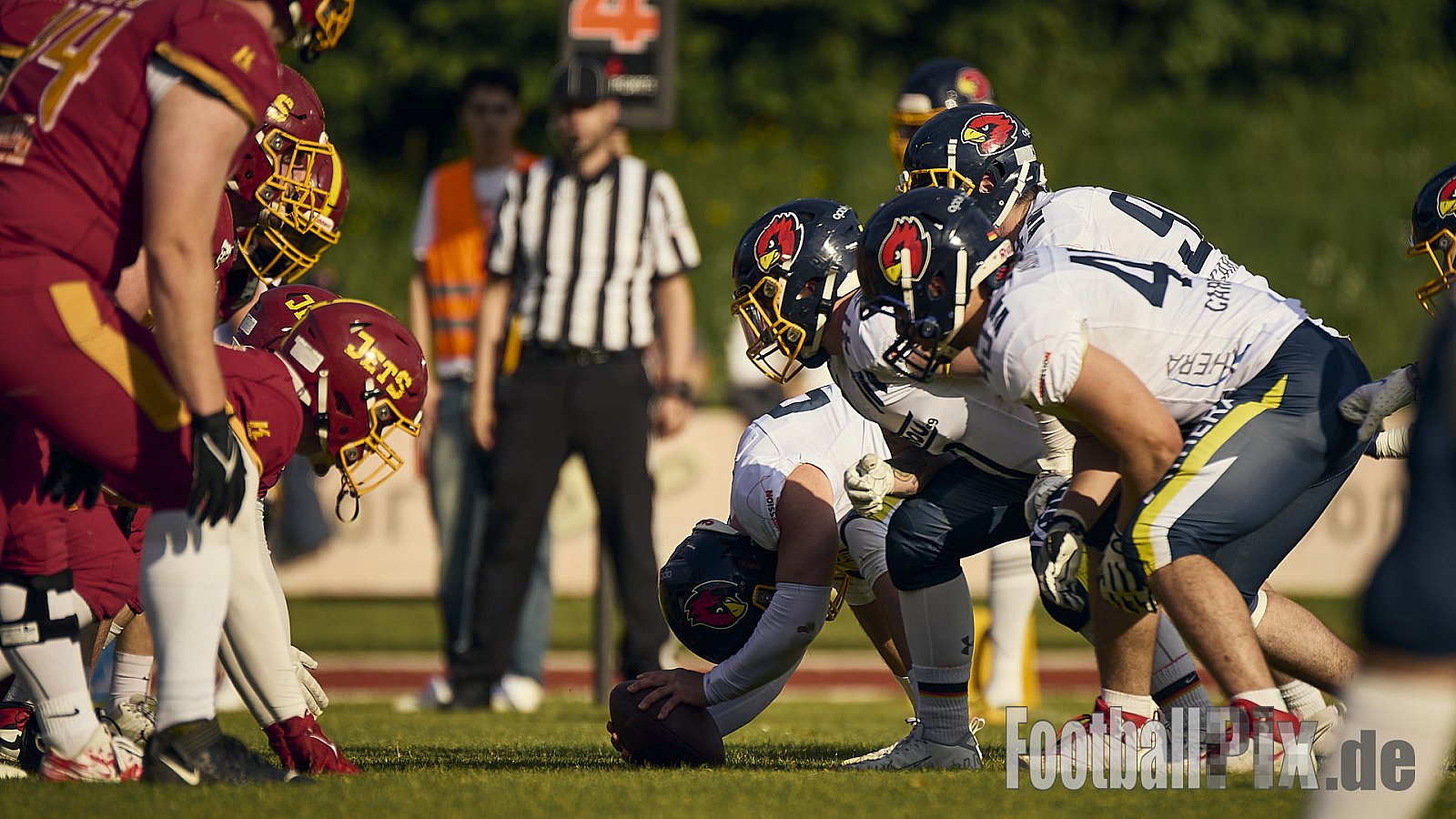 AFCV RL NRW | Troisdorf Jets vs. Essen Assindia Cardinals | 17.05.2025 | Aggerstadion, 53840 Troisdorf | Punkte Endstand 19 : 14 | Bildnummer: 2025-05-17_0118 - TroisdorfJetsVsEssenAssindiaCardinals