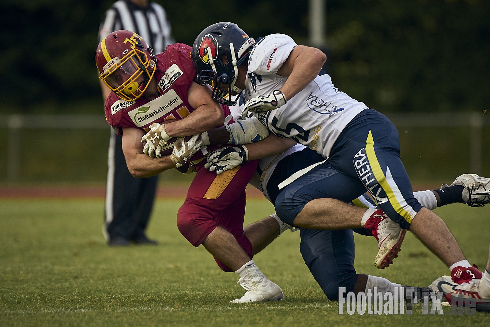 AFCV RL NRW | Troisdorf Jets vs. Essen Assindia Cardinals | 17.05.2025 | Aggerstadion, 53840 Troisdorf | Punkte Endstand 19 : 14 | Bildnummer: 2025-05-17_0492 - TroisdorfJetsVsEssenAssindiaCardinals