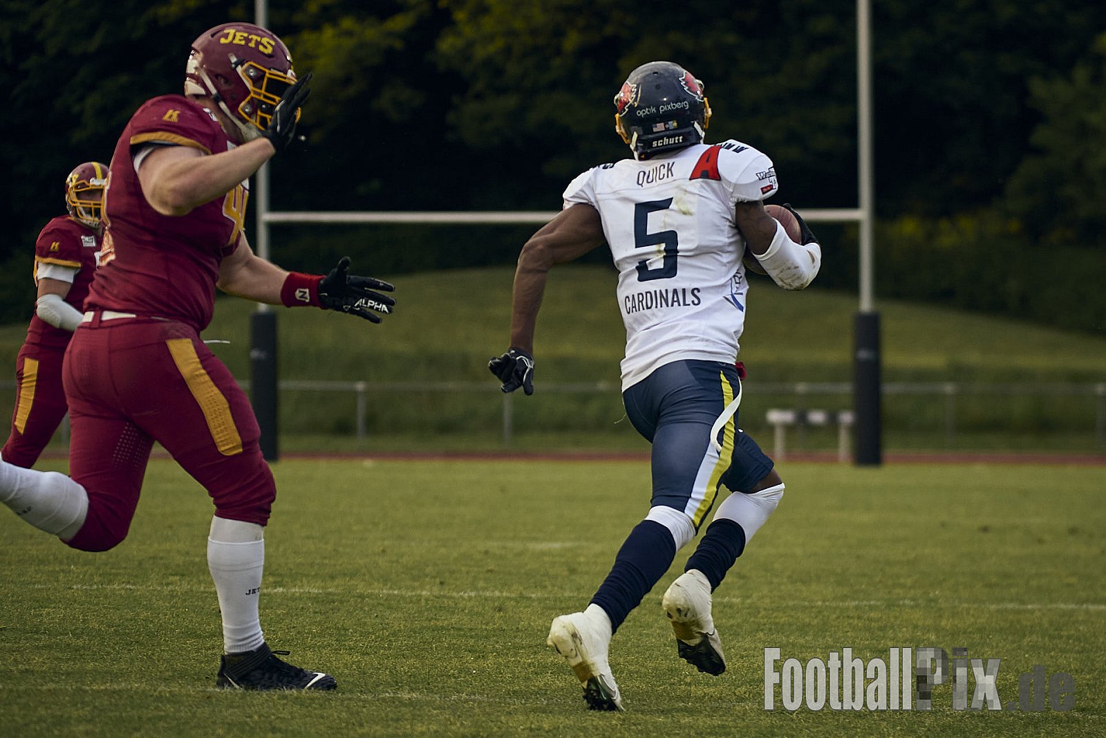 AFCV RL NRW | Troisdorf Jets vs. Essen Assindia Cardinals | 17.05.2025 | Aggerstadion, 53840 Troisdorf | Punkte Endstand 19 : 14 | Bildnummer: 2025-05-17_0513 - TroisdorfJetsVsEssenAssindiaCardinals