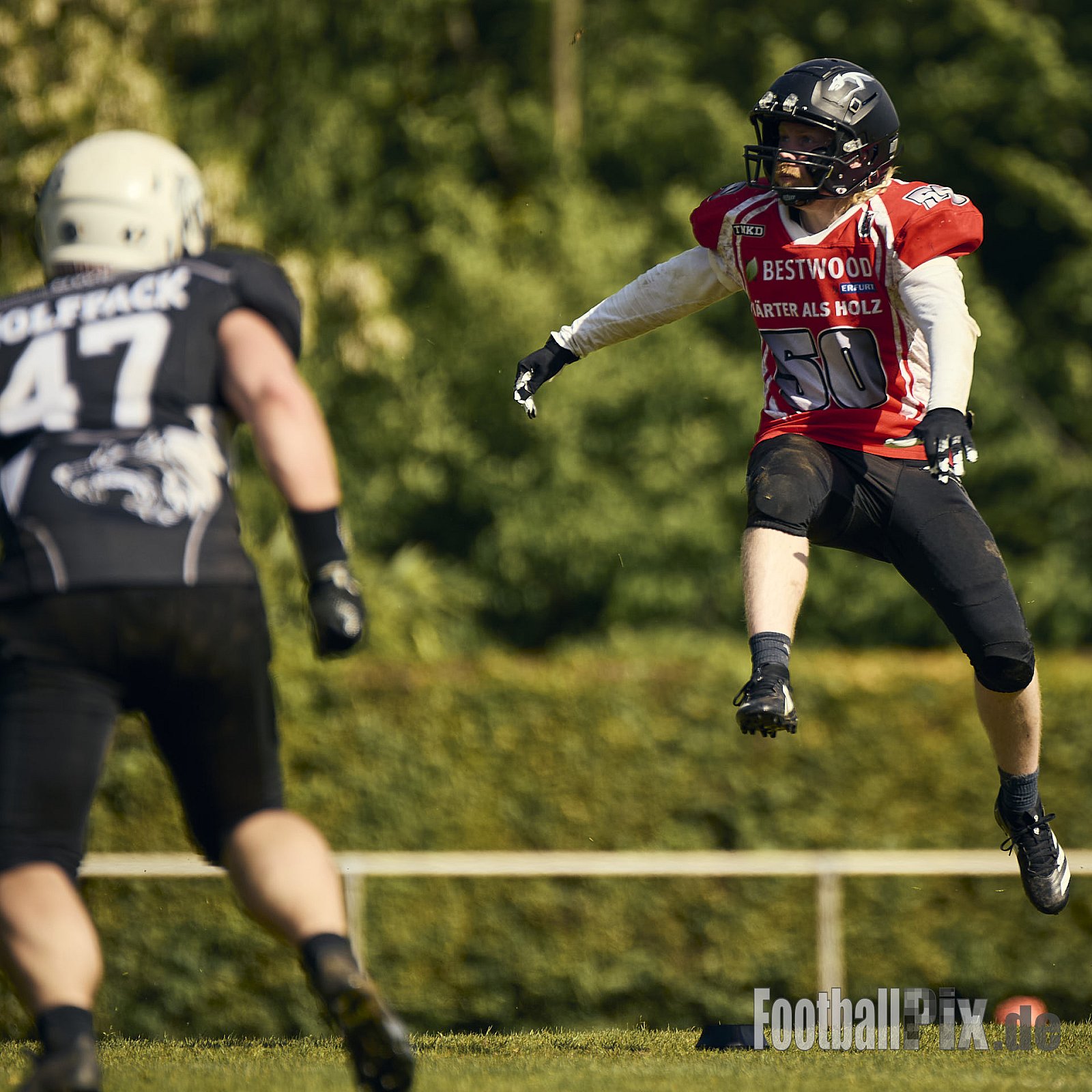 AFCV OL NRW | Wuppertal Greyhoundsr vs. Mönchengladbach Wolfpack | 25.05.2025 | SpA Gelber Sprung, Wuppertal | Punkte Endstand 21 : 08 | Bildnummer: 2025-05-25_0507 - WuppertalGreyhoundsVsMgWolfpack