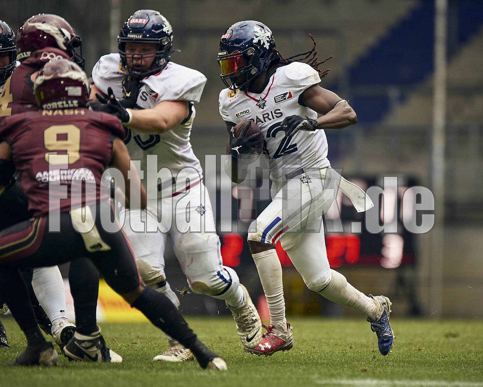 ELF | Paris Musketeers at Rhein Fire |  Punkte Endstand 31 : 07 | Schauinsland-Reisen-Arena, Duisburg | 08.06.2025 | Bildnummer: 2025-06-08_0704 - ParisMusketeersAtRheinFire