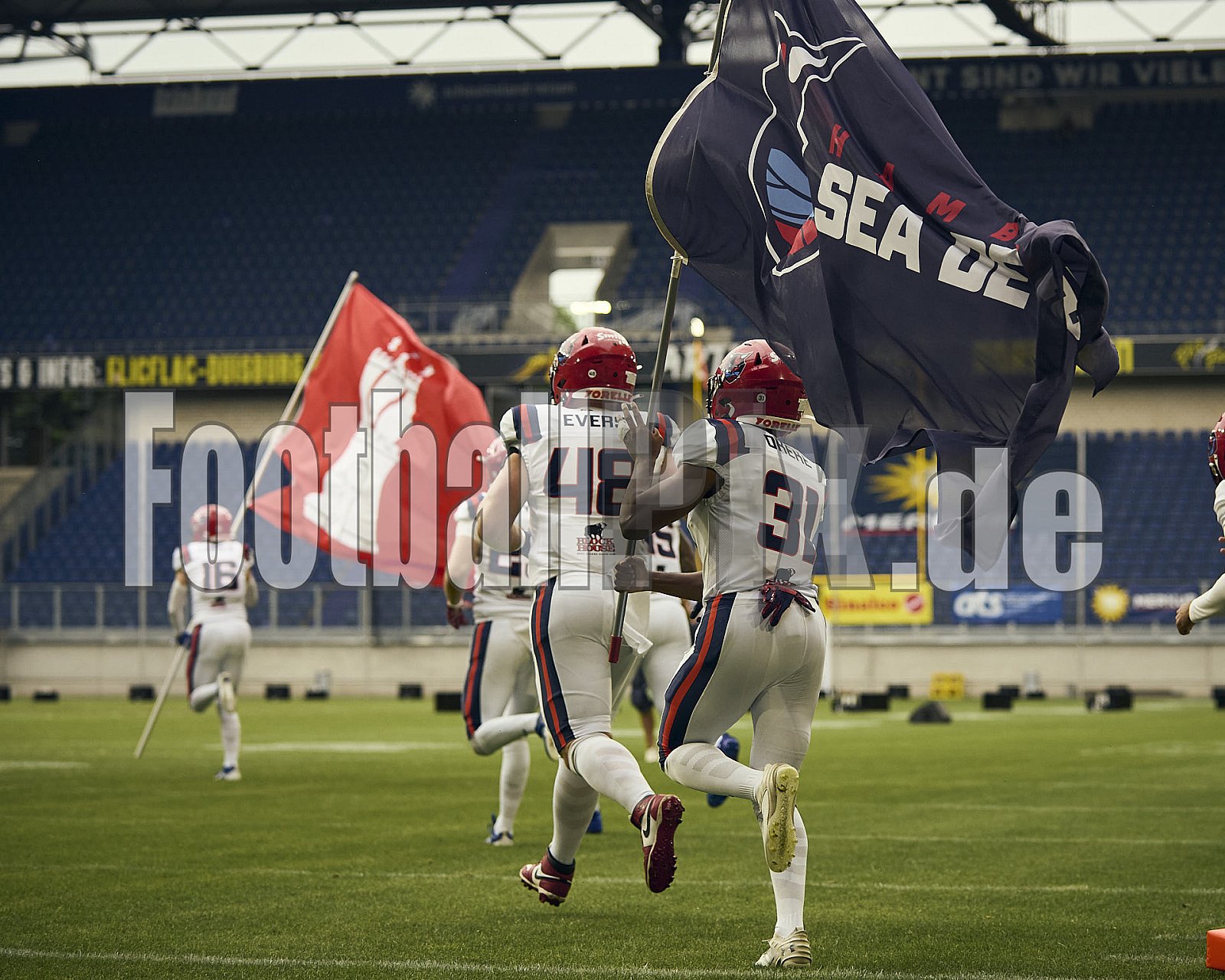 #31 Jamal Okeke, Cornerback, Hamburg Sea Devils | ELF | Hamburg Sea Devils at Rhein Fire |  Punkte Endstand 0 : 43 | Schauinsland-Reisen-Arena, Duisburg | 14.06.2025 - HamburgSeaDevilsAtRheinFire