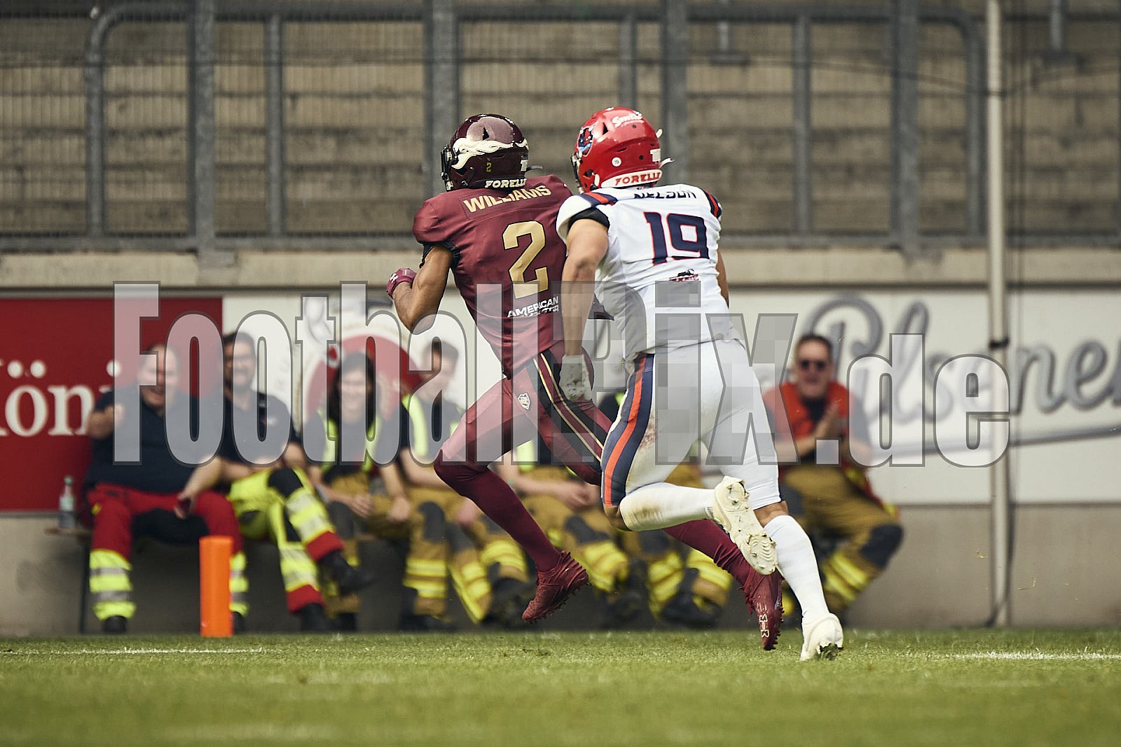 #2 Omari Williams, Fullback, Rhein Fire | Touchdown | ELF | Hamburg Sea Devils at Rhein Fire |  Punkte Endstand 0 : 43 | Schauinsland-Reisen-Arena, Duisburg | 14.06.2025 - HamburgSeaDevilsAtRheinFire