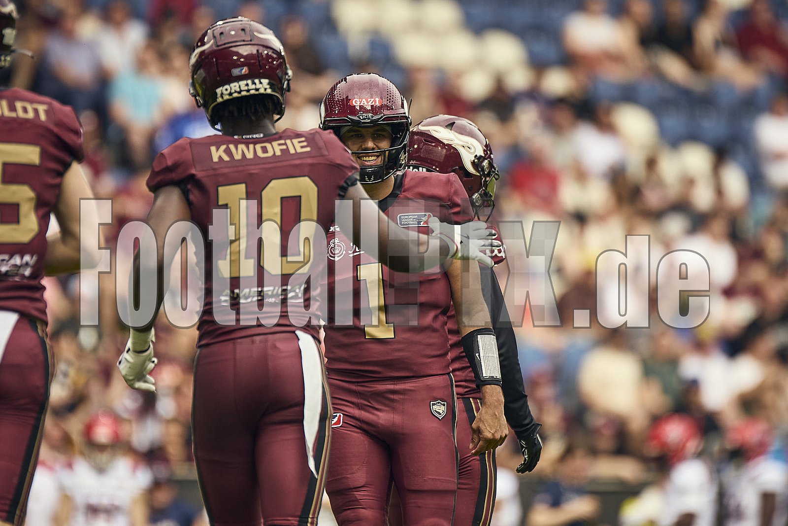 #1 Chad Jeffries, Quarterback, Rhein Fire | ELF | Hamburg Sea Devils at Rhein Fire |  Punkte Endstand 0 : 43 | Schauinsland-Reisen-Arena, Duisburg | 14.06.2025 - HamburgSeaDevilsAtRheinFire