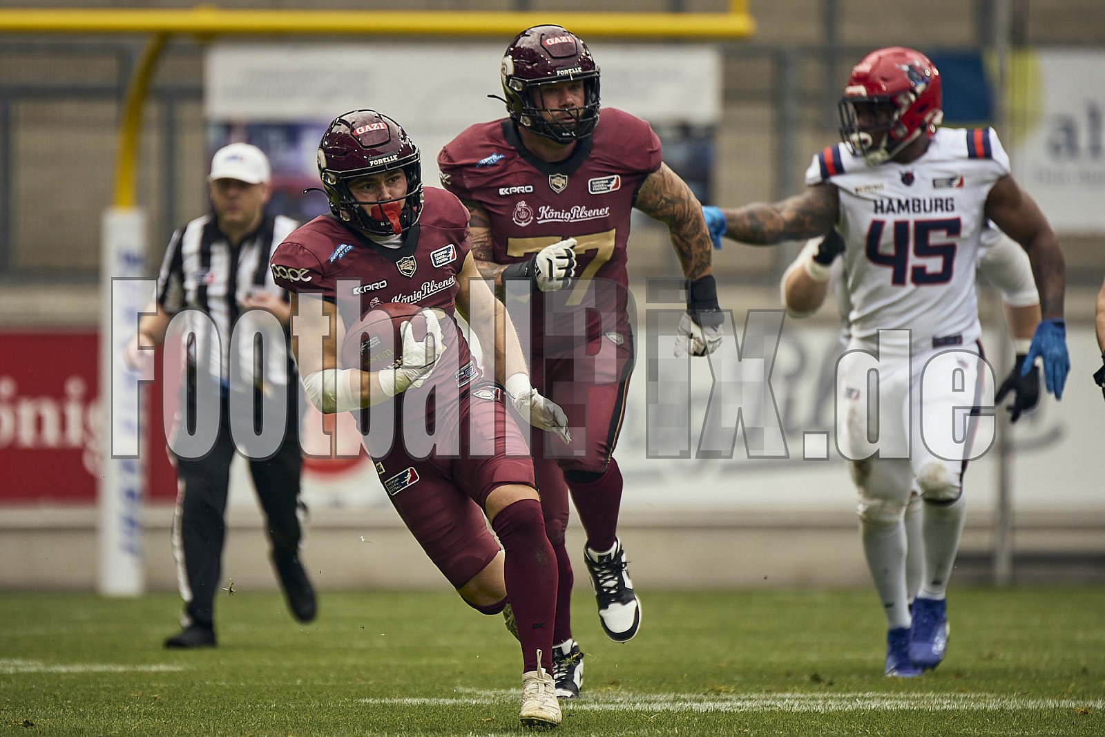 #6 Sergej Kendus, Running Back, Rhein Fire | ELF | Hamburg Sea Devils at Rhein Fire |  Punkte Endstand 0 : 43 | Schauinsland-Reisen-Arena, Duisburg | 14.06.2025 - HamburgSeaDevilsAtRheinFire