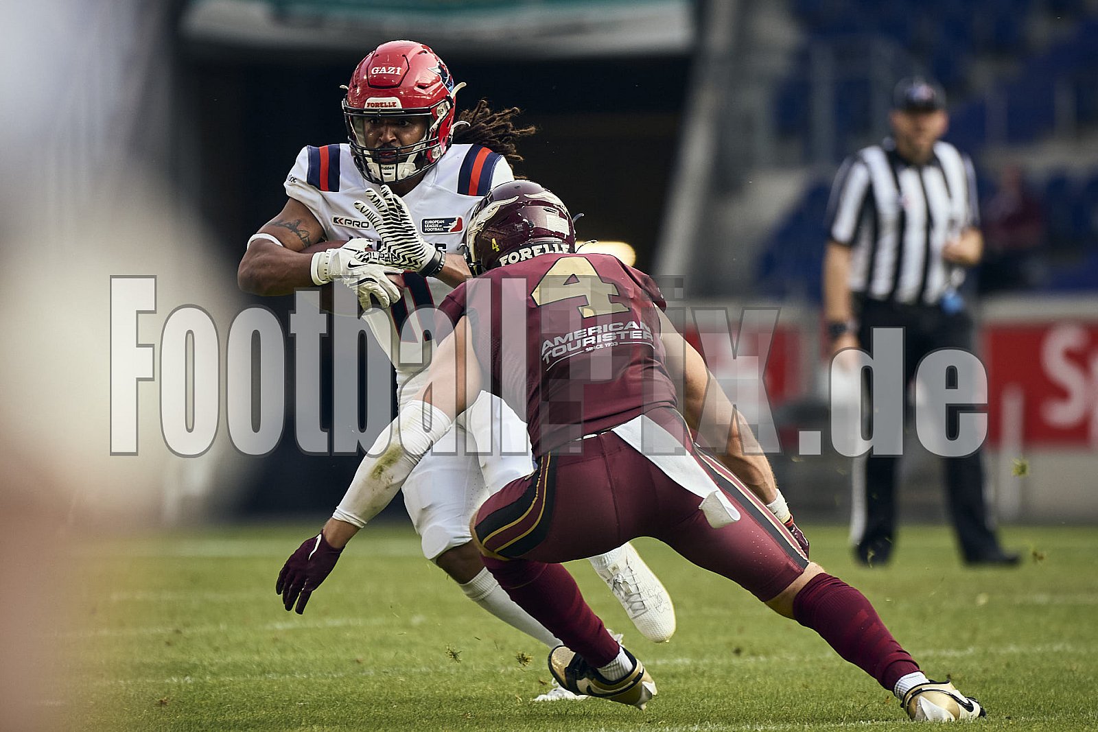 #11 Tamsir Seck, Wide Receiver, Hamburg Sea Devils | ELF | Hamburg Sea Devils at Rhein Fire |  Punkte Endstand 0 : 43 | Schauinsland-Reisen-Arena, Duisburg | 14.06.2025 - HamburgSeaDevilsAtRheinFire