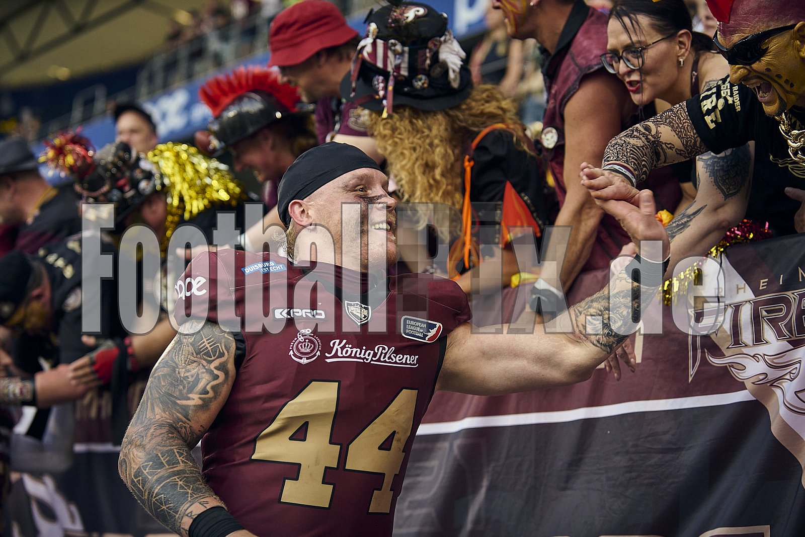 #44 Marius Kensy, Linebacker, Rhein Fire | ELF | Hamburg Sea Devils at Rhein Fire |  Punkte Endstand 0 : 43 | Schauinsland-Reisen-Arena, Duisburg | 14.06.2025 - HamburgSeaDevilsAtRheinFire
