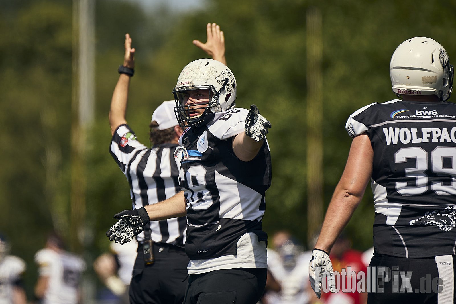 AFCV OL NRW | Dortmund Giants vs. Mönchengladbach Wolfpack |  Punkte Endstand 07 : 33 | Hoeschpark, Dortmund | 21.06.2025 | Job ID: 2025-06-21_0116 - DortmundGiantsVsMgWolfpack