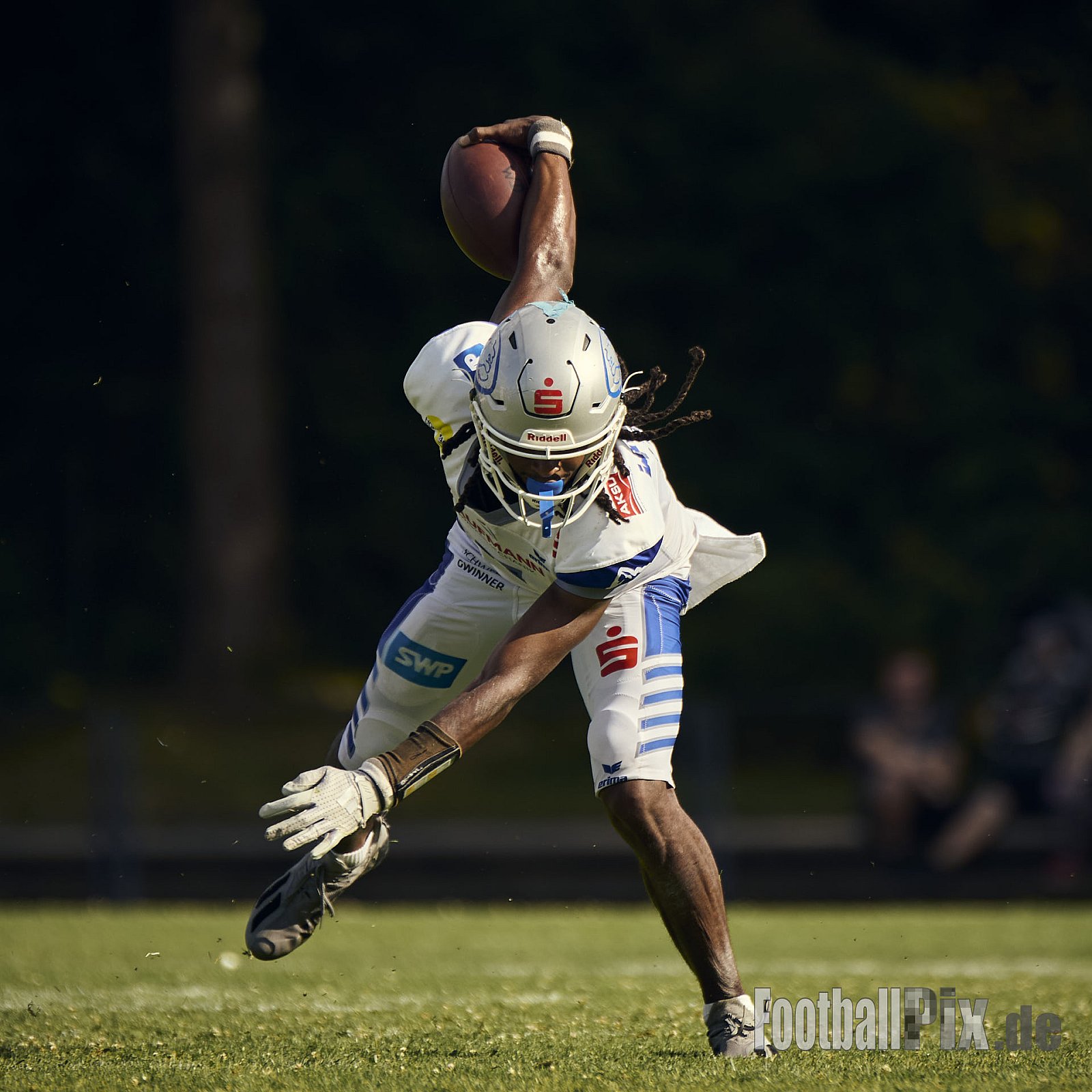 GFL | Düsseldorf Panther vs. Pforzheim Wilddogs |  Punkte Endstand 14 : 07 | Stadion Benrath, Düsseldorf | 28.06.2025 | Job ID: 2025-06-28_0822 - DPantherVsPforzheimWilddogs