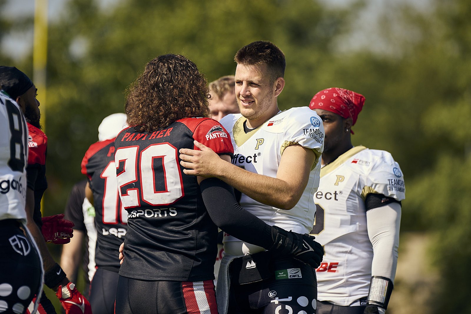 GFL | Düsseldorf Panther vs. Paderborn Dolphins |  Punkte Endstand 28 : 24 | Stadion Benrath, Dusseldorf | 09.08.2025 | Job ID: 2025-08-09_0138 - DPantherPaderbornVsPaderbornDolphins