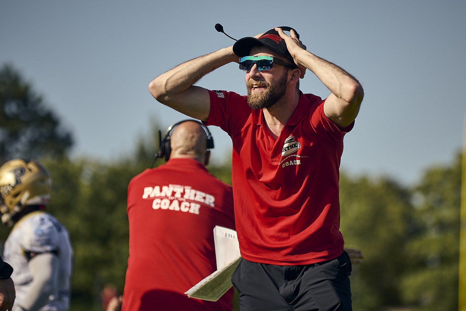 GFL | Düsseldorf Panther vs. Paderborn Dolphins |  Punkte Endstand 28 : 24 | Stadion Benrath, Dusseldorf | 09.08.2025 | Job ID: 2025-08-09_0484 - DPantherPaderbornVsPaderbornDolphins