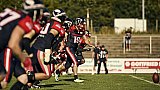 #19 Yan­nic Noell Schorn, Offense, Düsseldorf Panther | GFL | Düsseldorf Panther vs. Paderborn Dolphins |  Punkte Endstand 28 : 24 | Stadion Benrath, Dusseldorf | 09.08.2025 | Job ID: 2025-08-09_0550 - DPantherPaderbornVsPaderbornDolphins