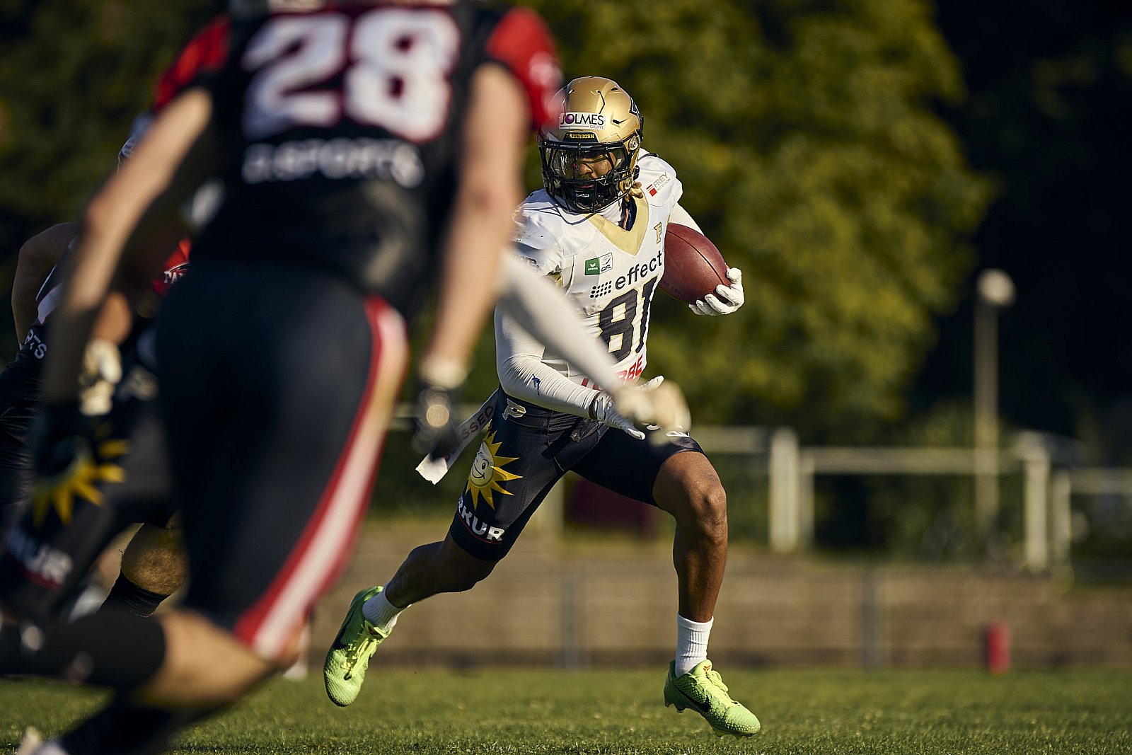 GFL | Düsseldorf Panther vs. Paderborn Dolphins |  Punkte Endstand 28 : 24 | Stadion Benrath, Dusseldorf | 09.08.2025 | Job ID: 2025-08-09_0557 - DPantherPaderbornVsPaderbornDolphins