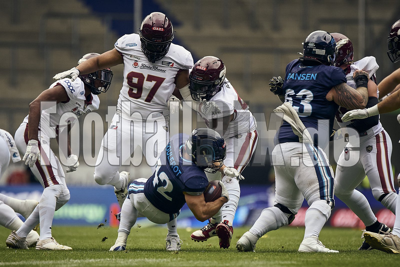 #42 Armand Soulerot, Running Back, Nordic Storm | ELF | Nordic Storm at Rhein Fire |  Punkte Endstand 19 : 27 | Schauinsland-Reisen-Arena, Duisburg | 17.08.2025 - NordicStormAtRheinFire