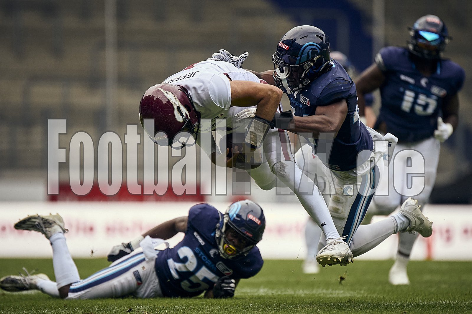 #1 Chad Jeffries, Quarterback, Rhein Fire | ELF | Nordic Storm at Rhein Fire |  Punkte Endstand 19 : 27 | Schauinsland-Reisen-Arena, Duisburg | 17.08.2025 - NordicStormAtRheinFire