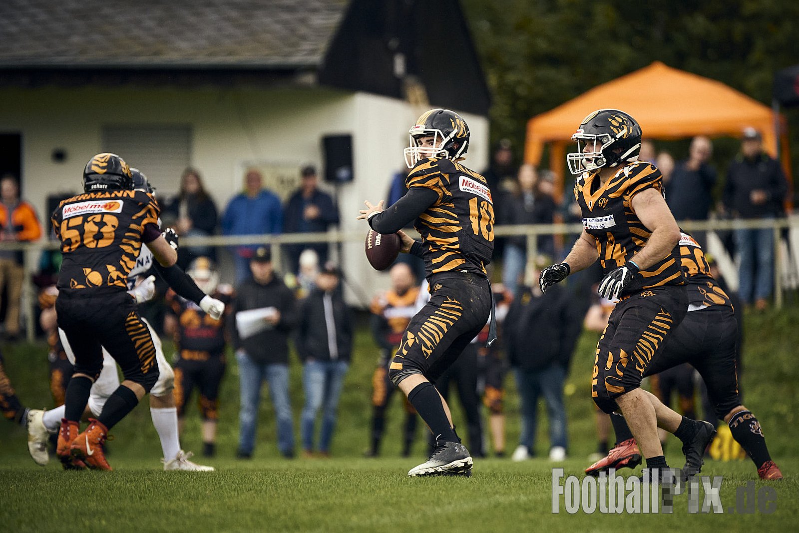 AFCV RLP Bezirksliga Mitte | Mosel Valley Tigers vs. Hanau Hornets |  Punkte Endstand 09 : 68 | Sportplatz Leienkaul, Laubach | 21.09.2025 | Job ID: 2025-09-21_1256 - MoselValleyTigersVsHanauHornets